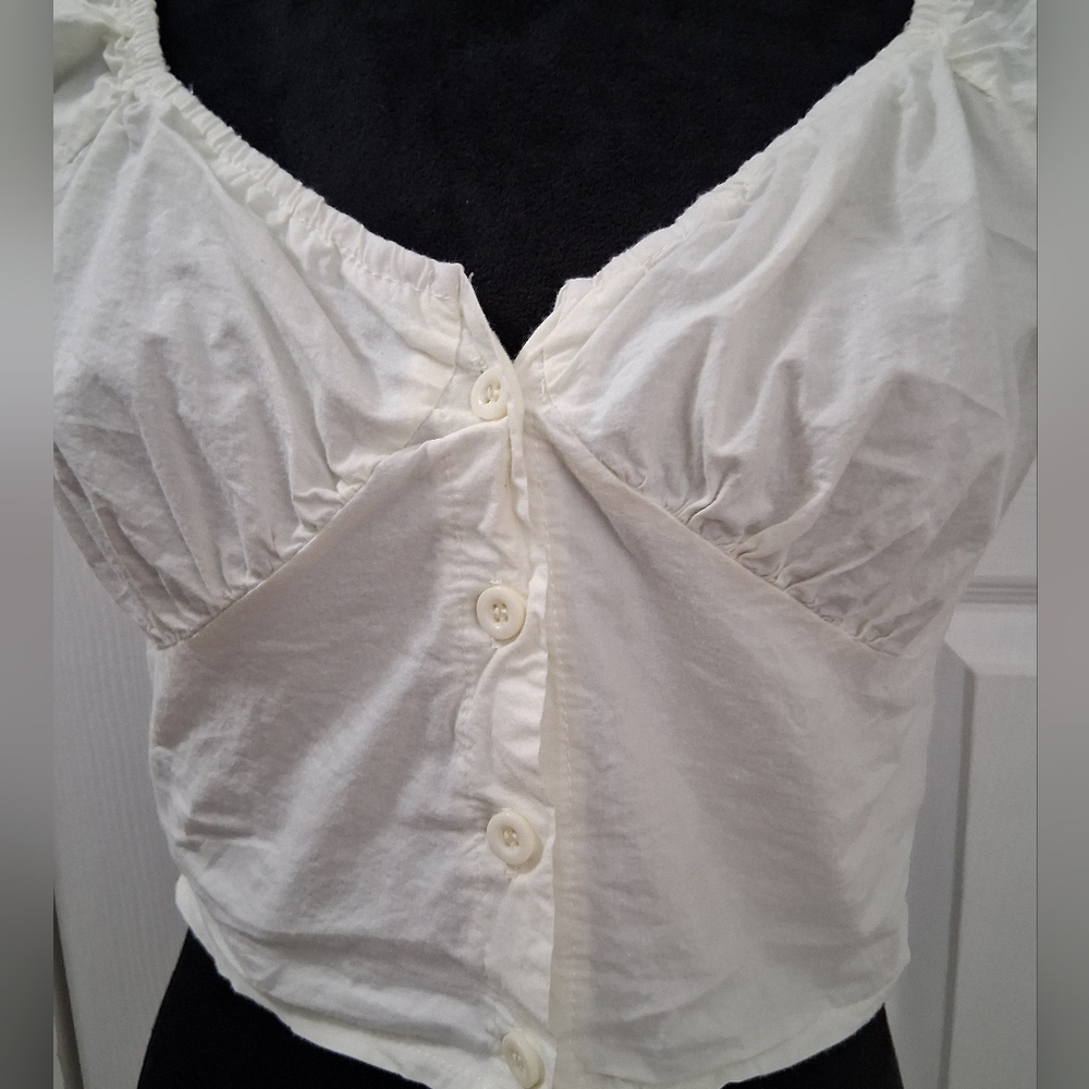 Princess Polly Abe White Crop Top   Size 8 - Picture 3 of 14